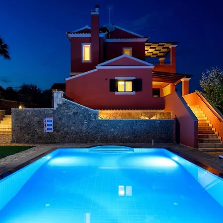 Luxury Corfu Dassia Rose Private Pool 4 Bedrooms Villa